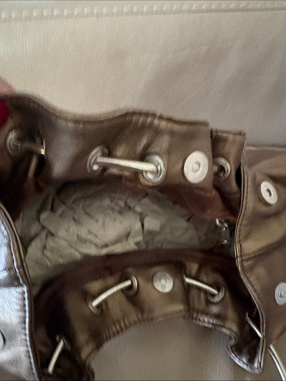 Ceeklen Metallic Bronze Studded Hobo Bag - Picture 4 of 6